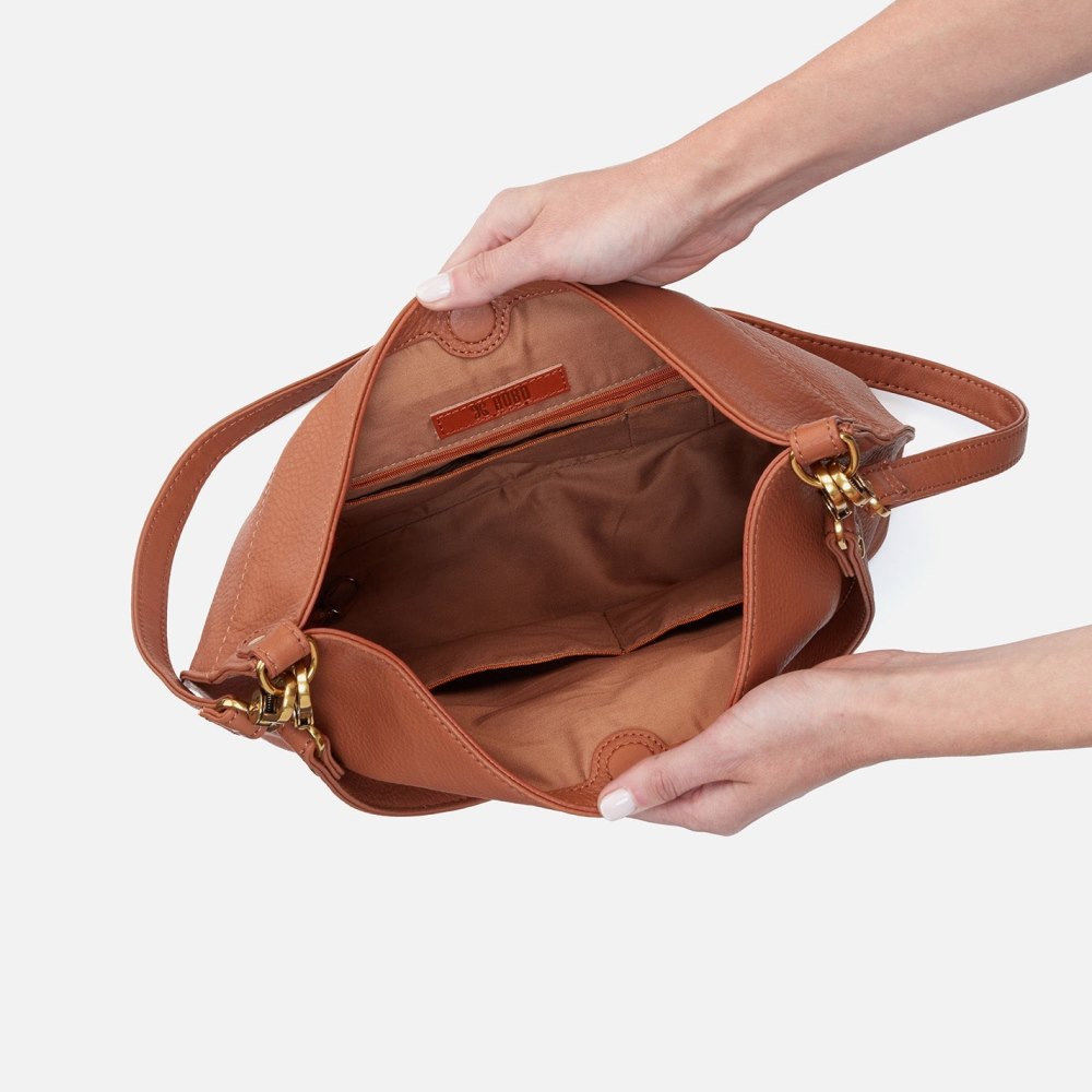 Hobo | Pier Shoulder Bag in Pebbled Leather - Cashew