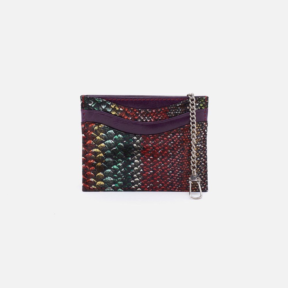 Hobo | Max Card Case in Mixed Leathers - Holiday Stripe