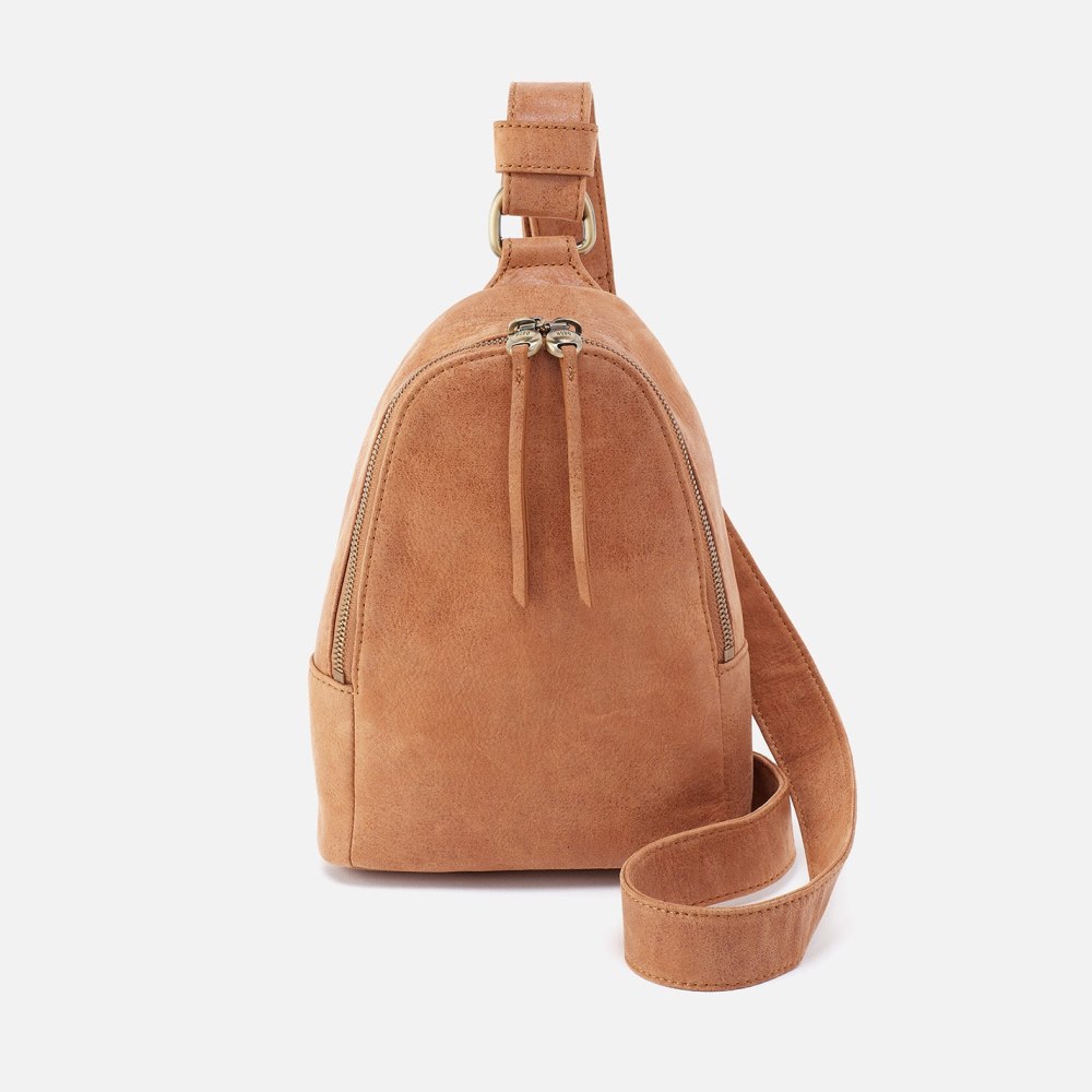 Hobo | Fern Sling in Buffed Leather - Whiskey - Click Image to Close