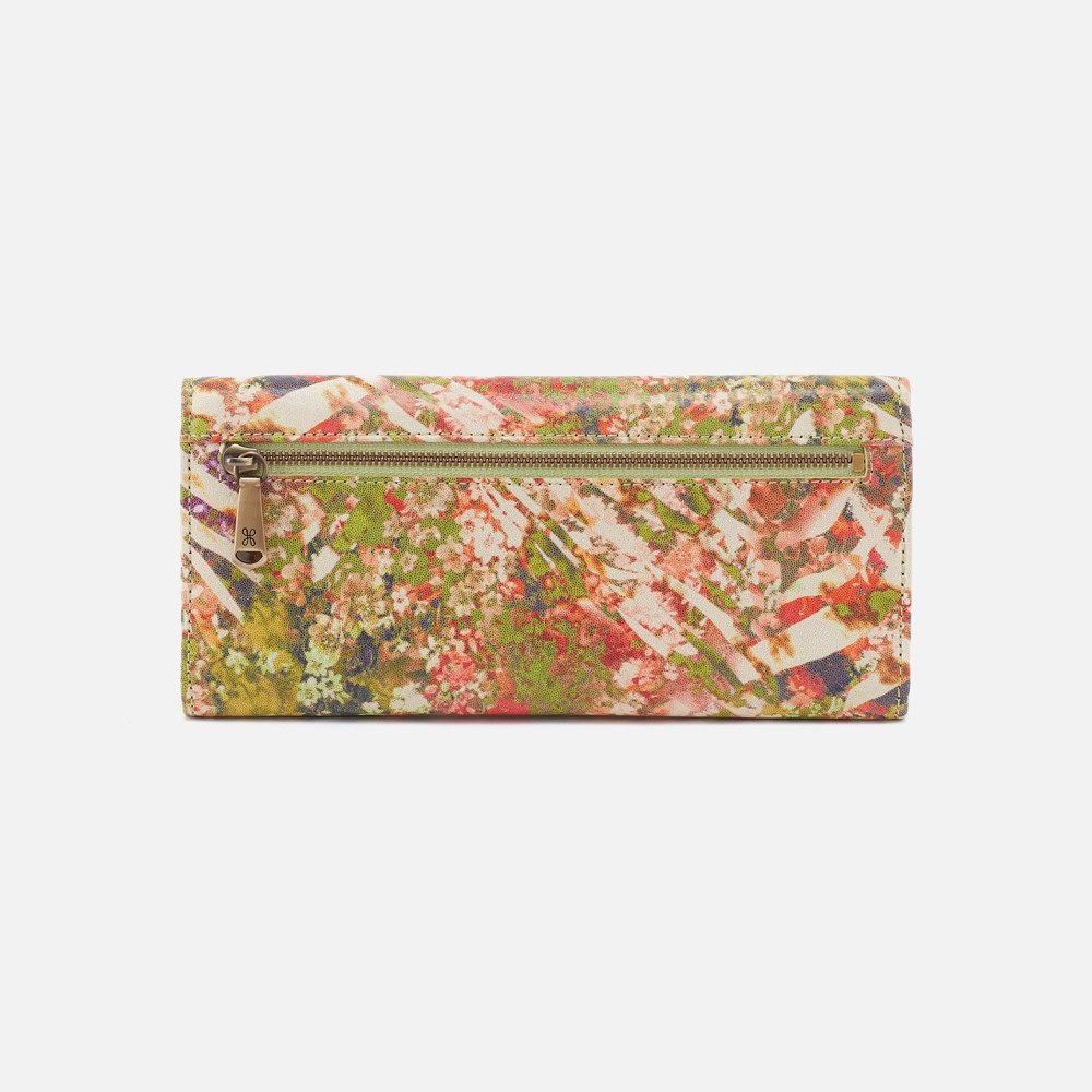 Hobo | Jill Large Trifold Wallet in Printed Leather - Tropic Print