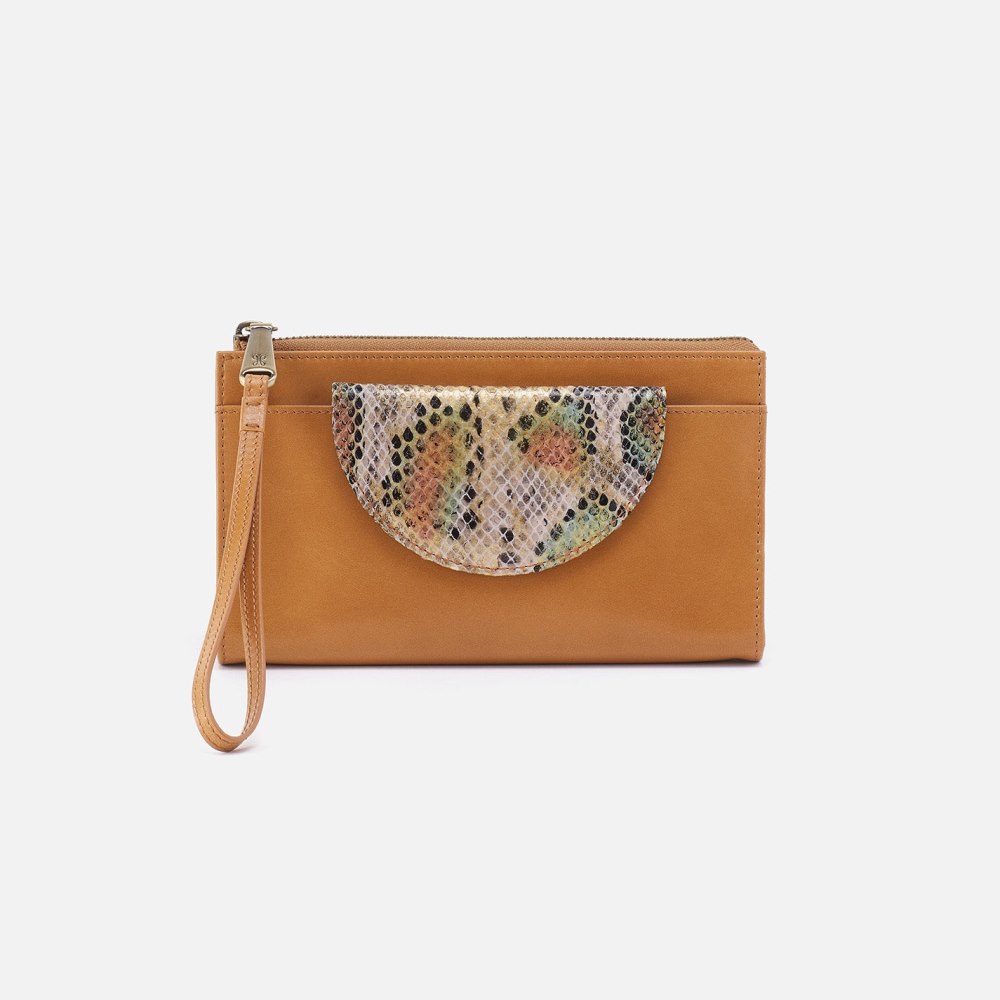 Hobo | Zenith Wristlet in Mixed Leathers - Natural - Click Image to Close