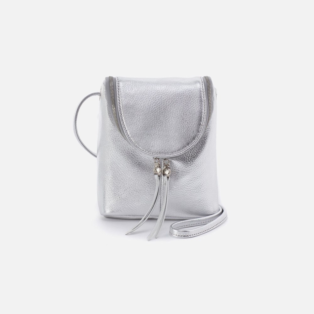 Hobo | Fern Crossbody in Metallic Leather - Argento - Click Image to Close