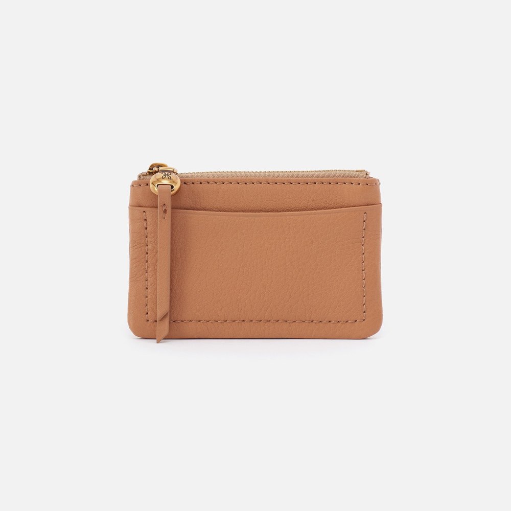 Hobo | Lumen Card Case in Pebbled Leather - Sandstorm - Click Image to Close