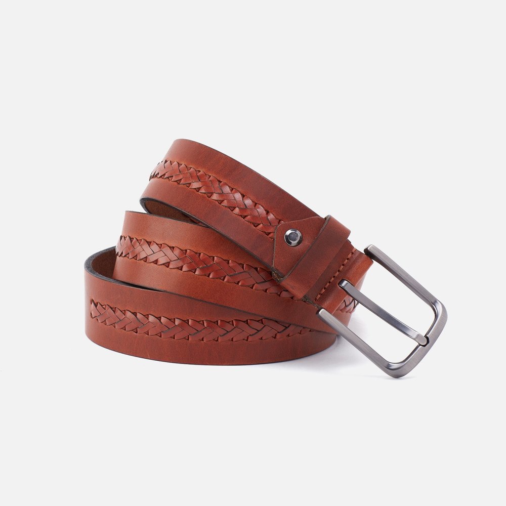 Hobo | Cognac Navigator Belt in Aston Leather - 40 - Click Image to Close