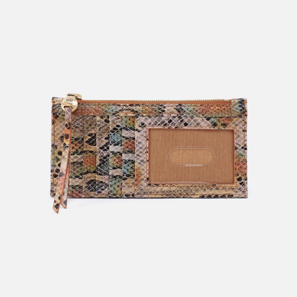 Hobo | Carte Card Case in Printed Leather - Opal Snake Print