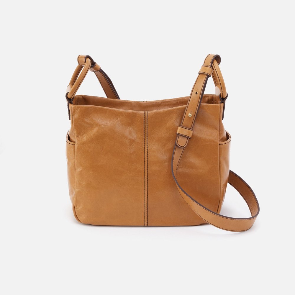 Hobo | Sheila Crossbody in Polished Leather - Natural - Click Image to Close