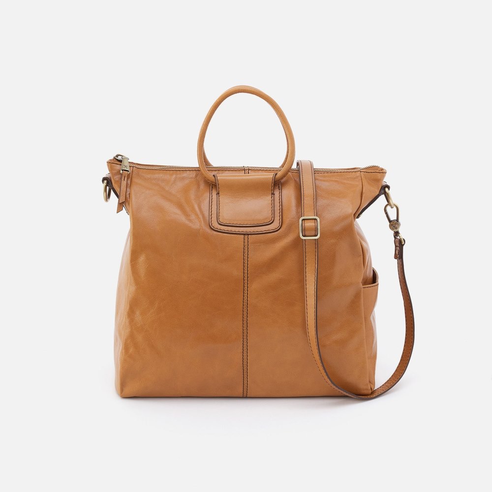 Hobo | Sheila Large Satchel in Polished Leather - Natural - Click Image to Close