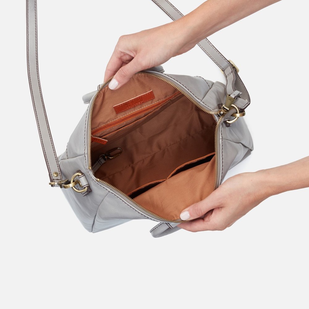 Hobo | Sheila Medium Satchel in Polished Leather - Driftwood