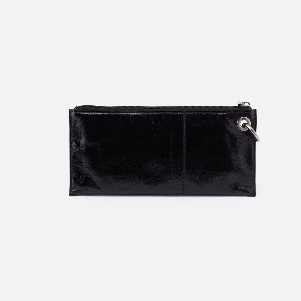 Hobo | Vida Wristlet in Polished Leather - Black