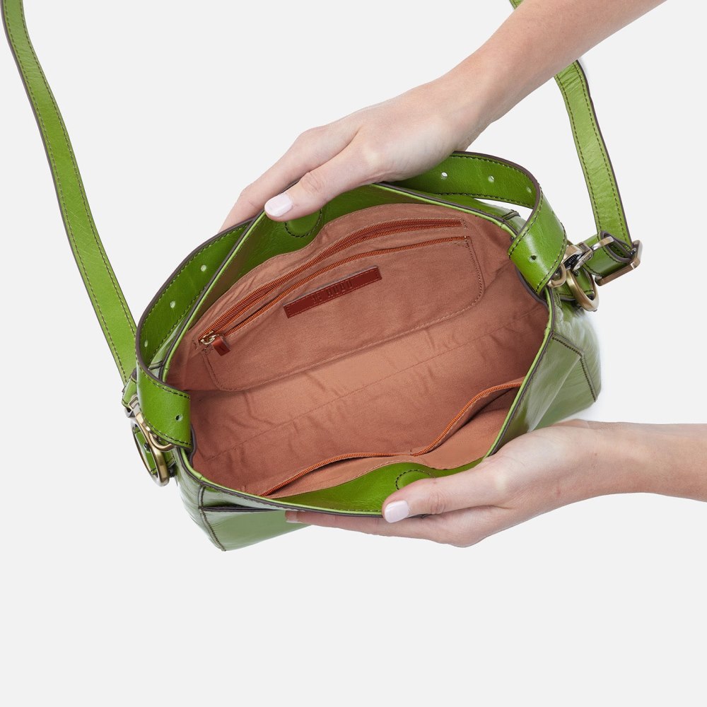 Hobo | Render Small Crossbody in Polished Leather - Garden Green