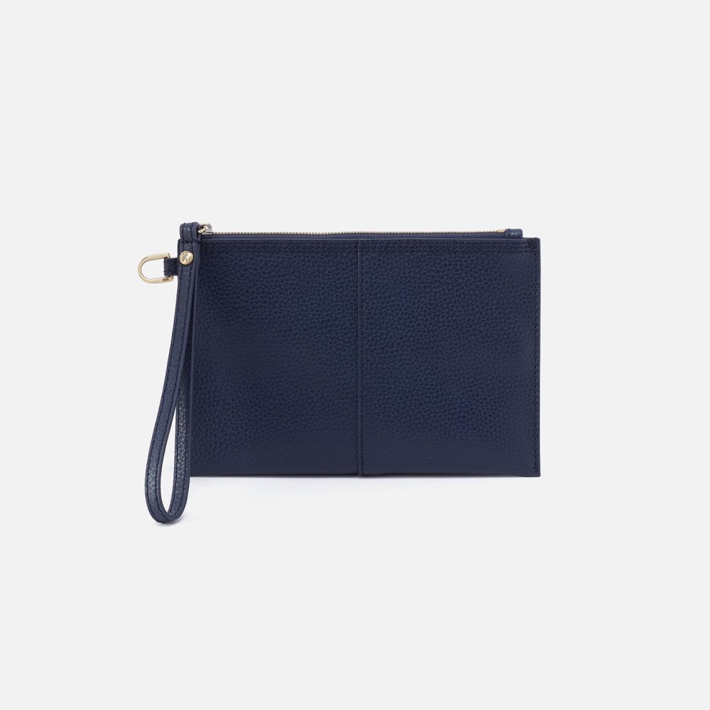 Hobo | Vida Small Pouch in Micro Pebbled Leather - Mood Indigo