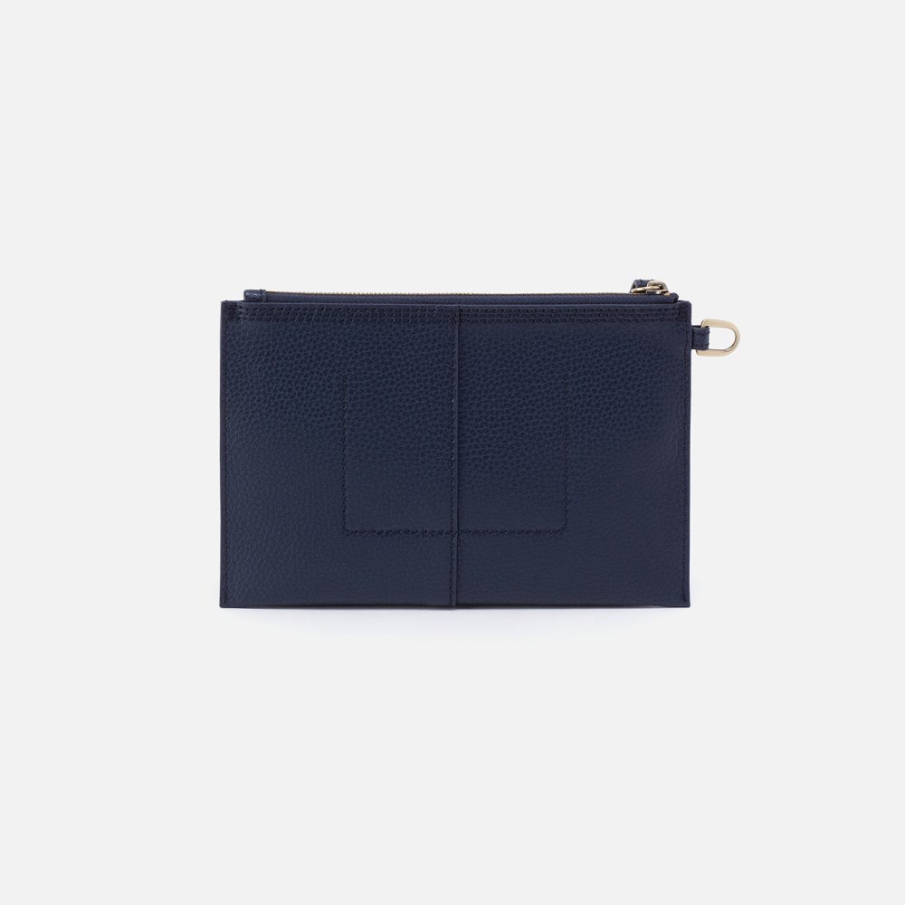 Hobo | Vida Small Pouch in Micro Pebbled Leather - Mood Indigo