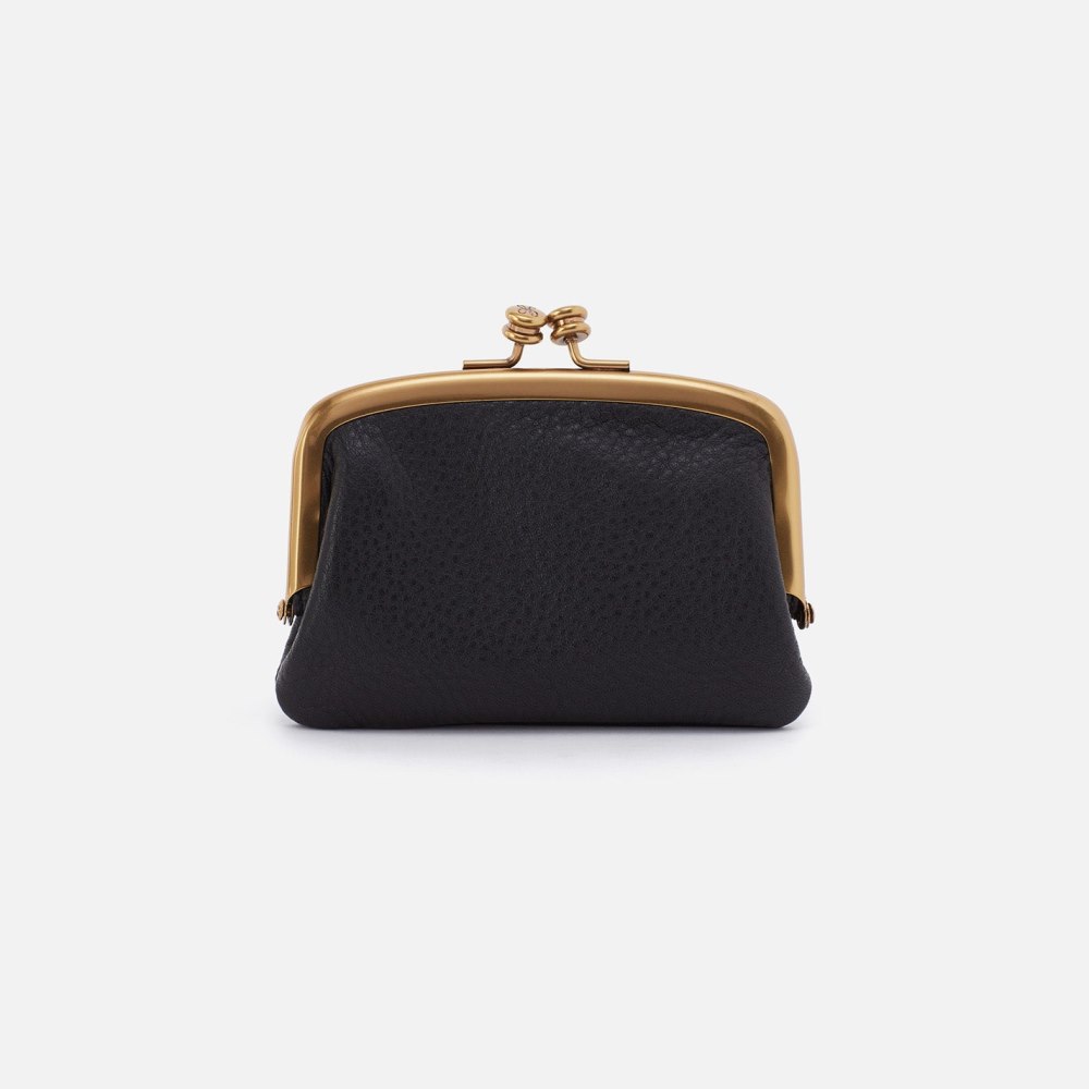 Hobo | Cora Frame Card Holder in Pebbled Leather - Black