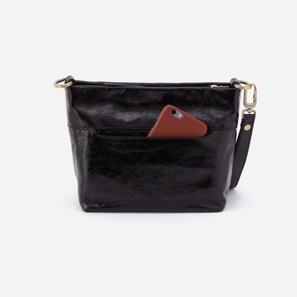 Hobo | Ashe Crossbody in Polished Leather - Black