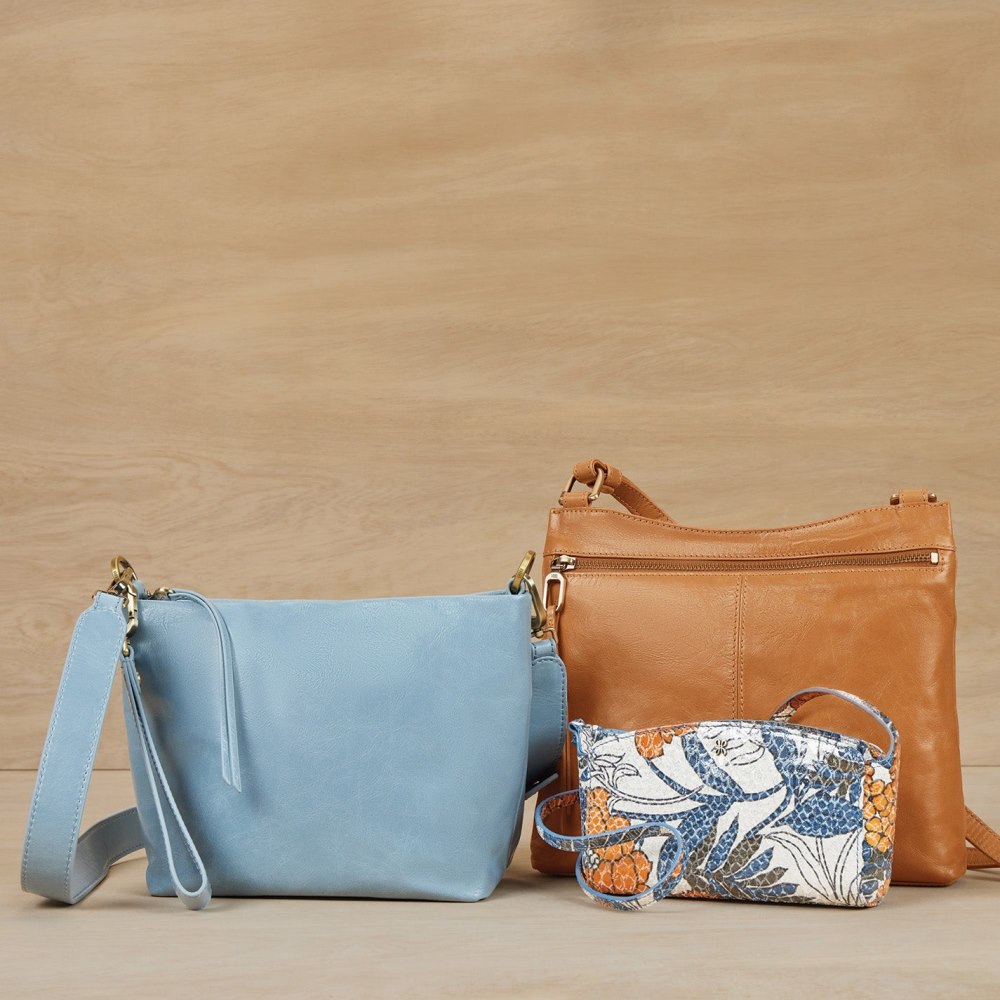 Hobo | Jesse Crossbody in Printed Leather - Orange Blossom