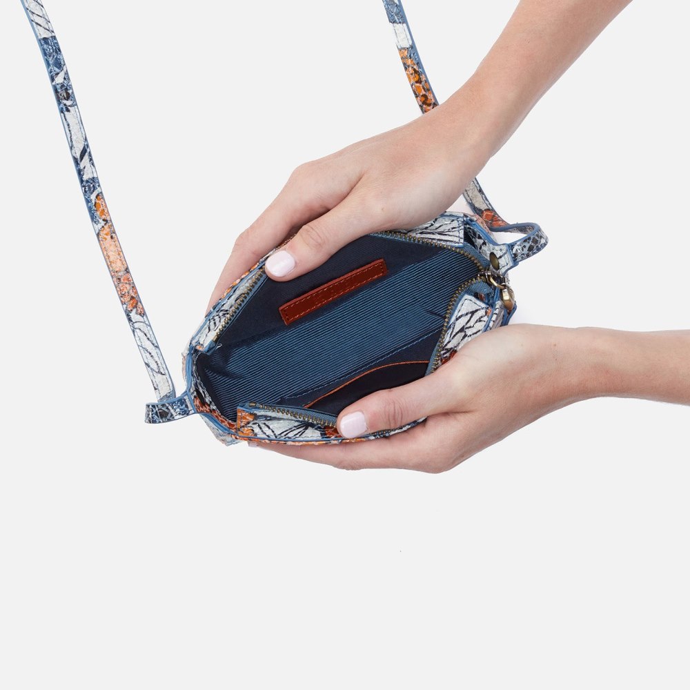 Hobo | Jesse Crossbody in Printed Leather - Orange Blossom