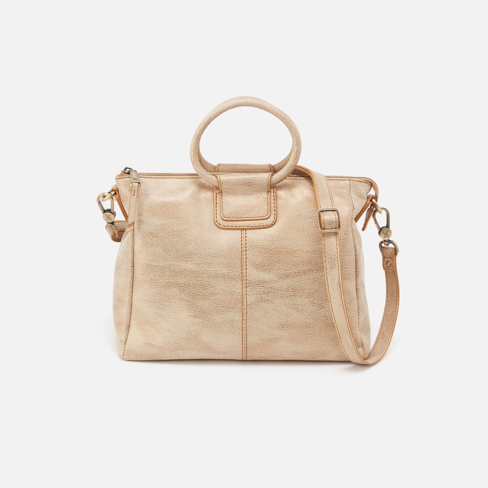 Hobo | Sheila Medium Satchel in Metallic Leather - Gold Leaf