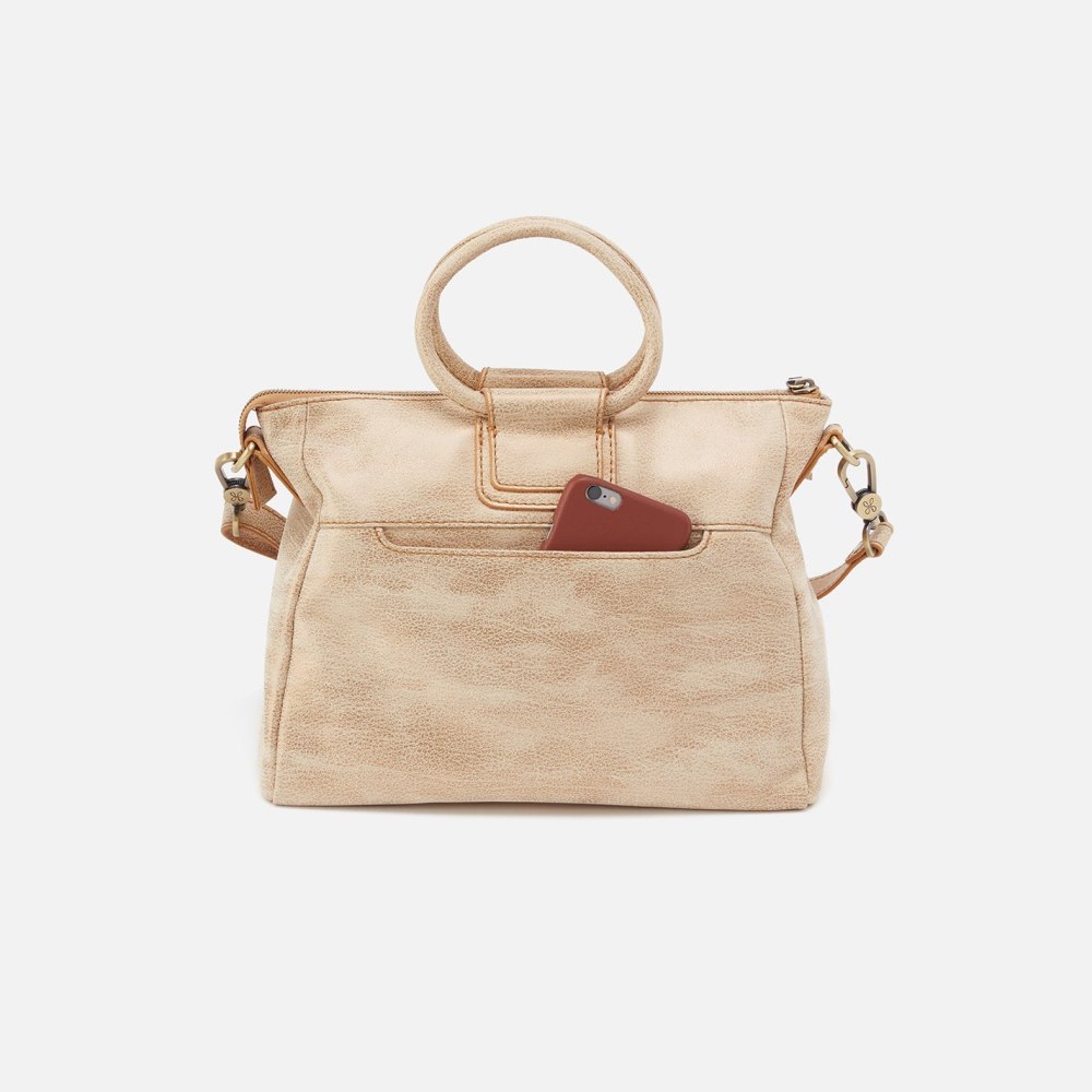 Hobo | Sheila Medium Satchel in Metallic Leather - Gold Leaf