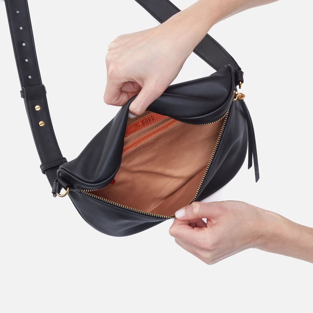 Hobo | Juno Belt Bag in Silk Napa Leather - Black