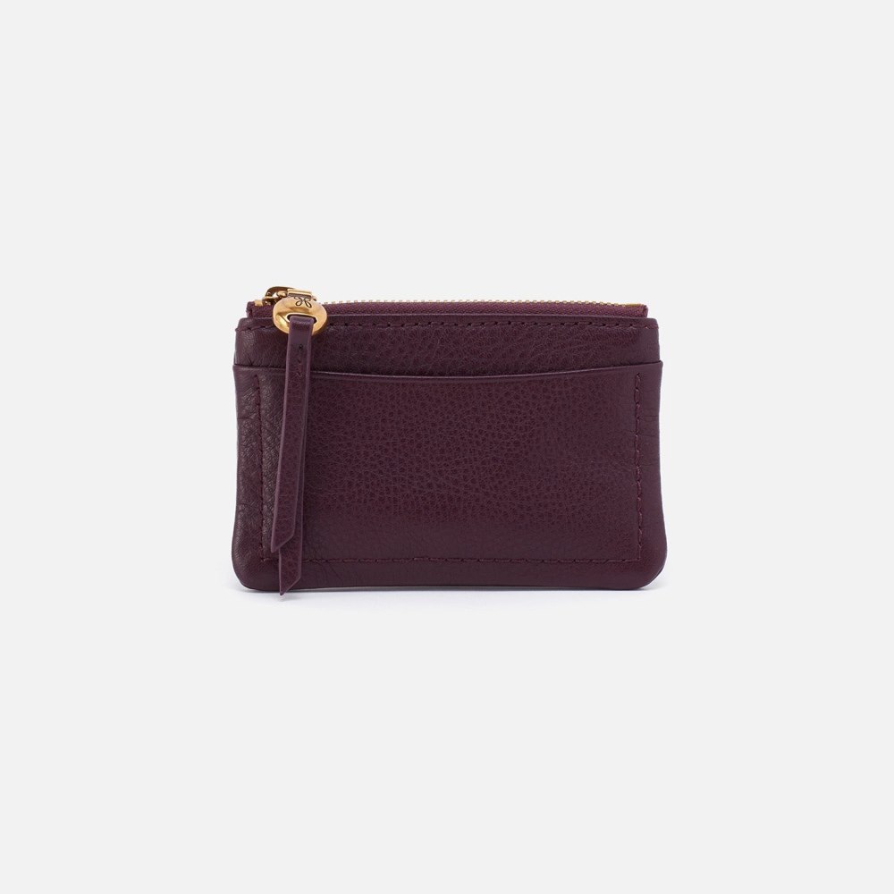 Hobo | Lumen Card Case in Pebbled Leather - Ruby Wine