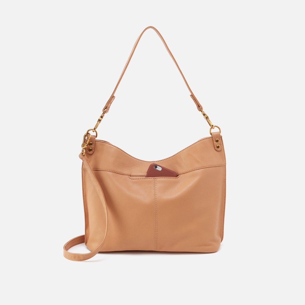 Hobo | Pier Shoulder Bag in Pebbled Leather - Sandstorm