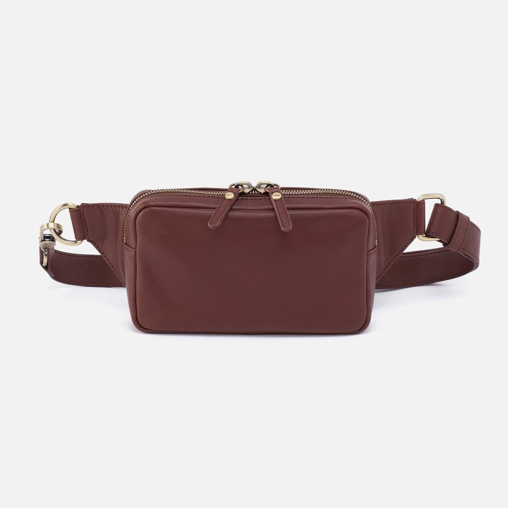 Hobo | Men's Sling in Silk Napa Leather - Brown - Click Image to Close