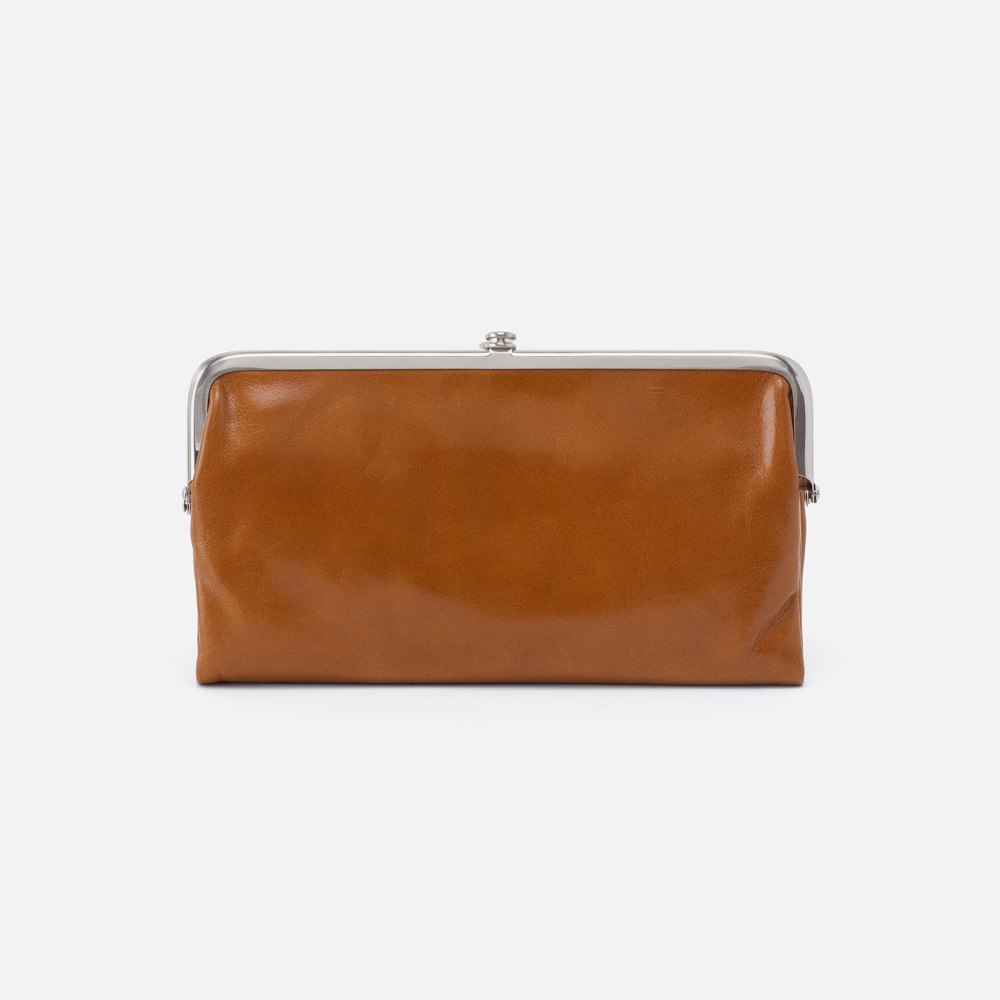 Hobo | Lauren Clutch-Wallet in Polished Leather - Truffle