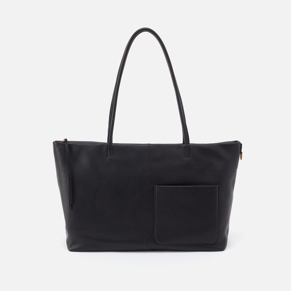 Hobo | Tripp East-West Tote in Pebbled Leather - Black