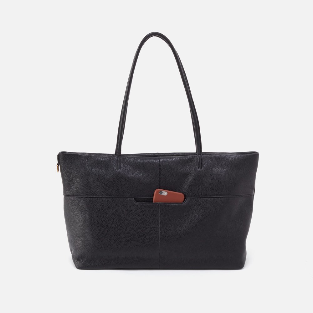 Hobo | Tripp East-West Tote in Pebbled Leather - Black