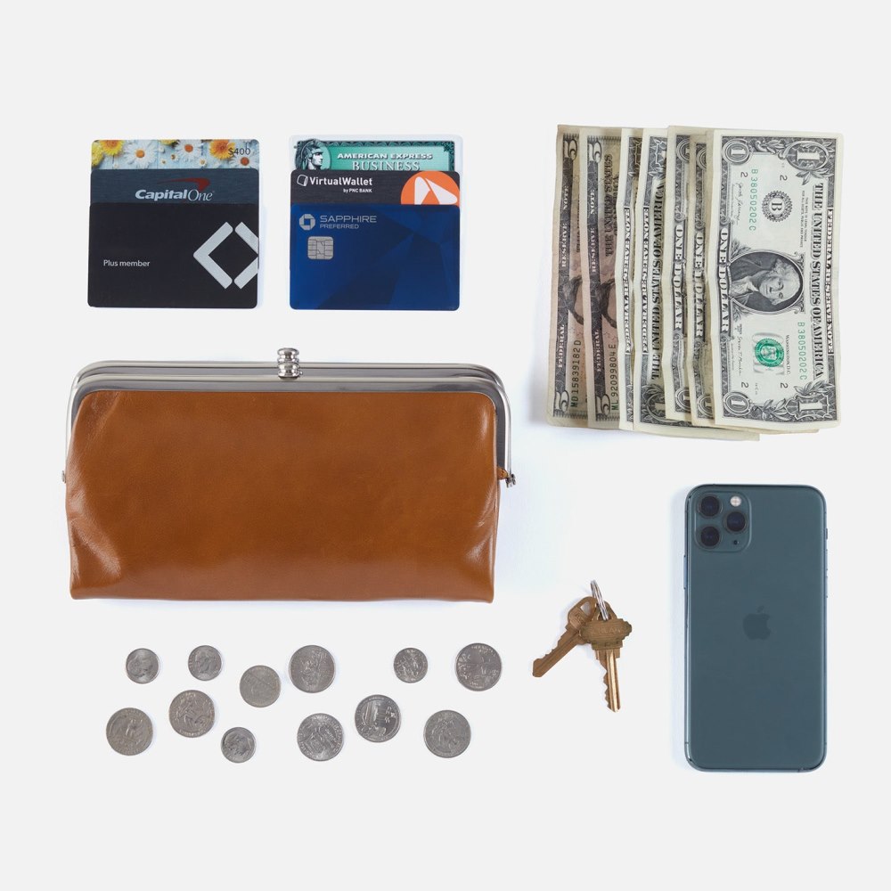 Hobo | Lauren Clutch-Wallet in Metallic Leather - Argento