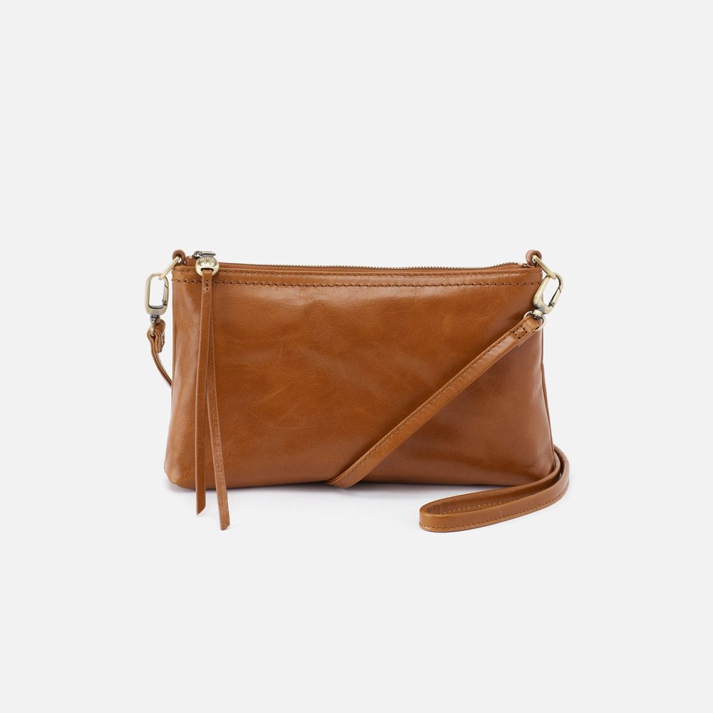 Hobo | Darcy Crossbody in Polished Leather - Truffle