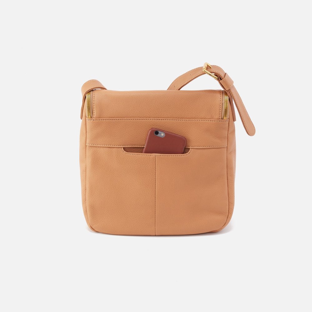 Hobo | Fern North-South Crossbody in Pebbled Leather - Sandstorm