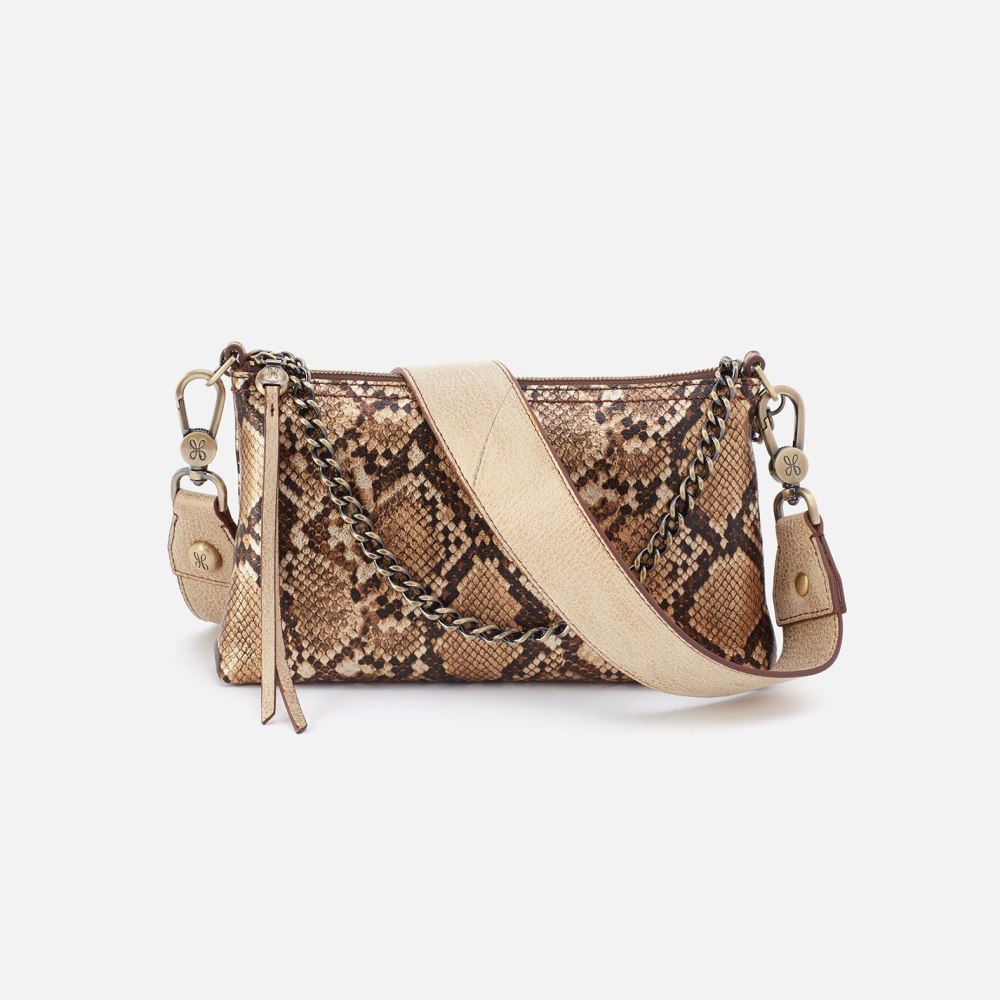Hobo | Darcy Luxe Crossbody in Printed Leather - Golden Snake