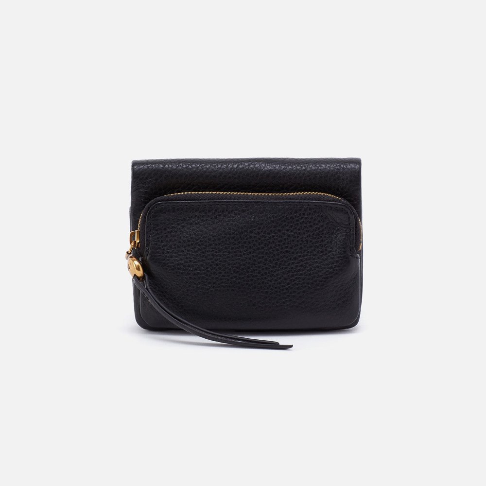Hobo | Fern Bifold Wallet in Pebbled Leather - Black