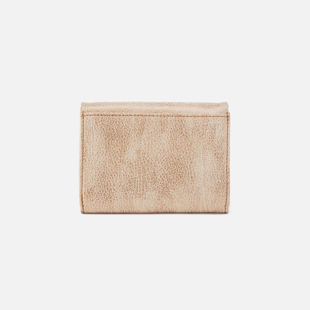 Hobo | Lumen Medium Bifold Compact Wallet in Metallic Leather - Gold Leaf