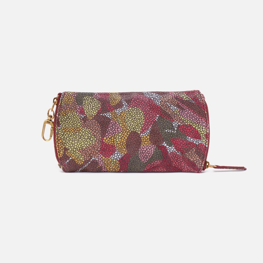 Hobo | Spark Double Eyeglass Case in Printed Leather - Abstract Foliage