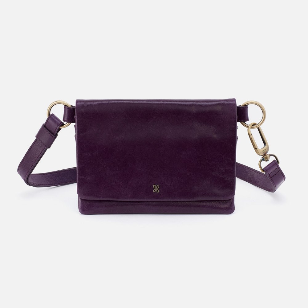 Hobo | Winn Belt Bag in Polished Leather - Deep Purple