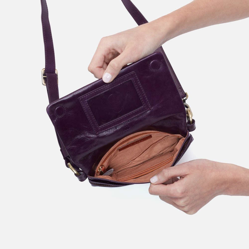 Hobo | Winn Belt Bag in Polished Leather - Deep Purple