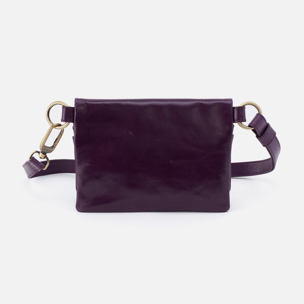 Hobo | Winn Belt Bag in Polished Leather - Deep Purple