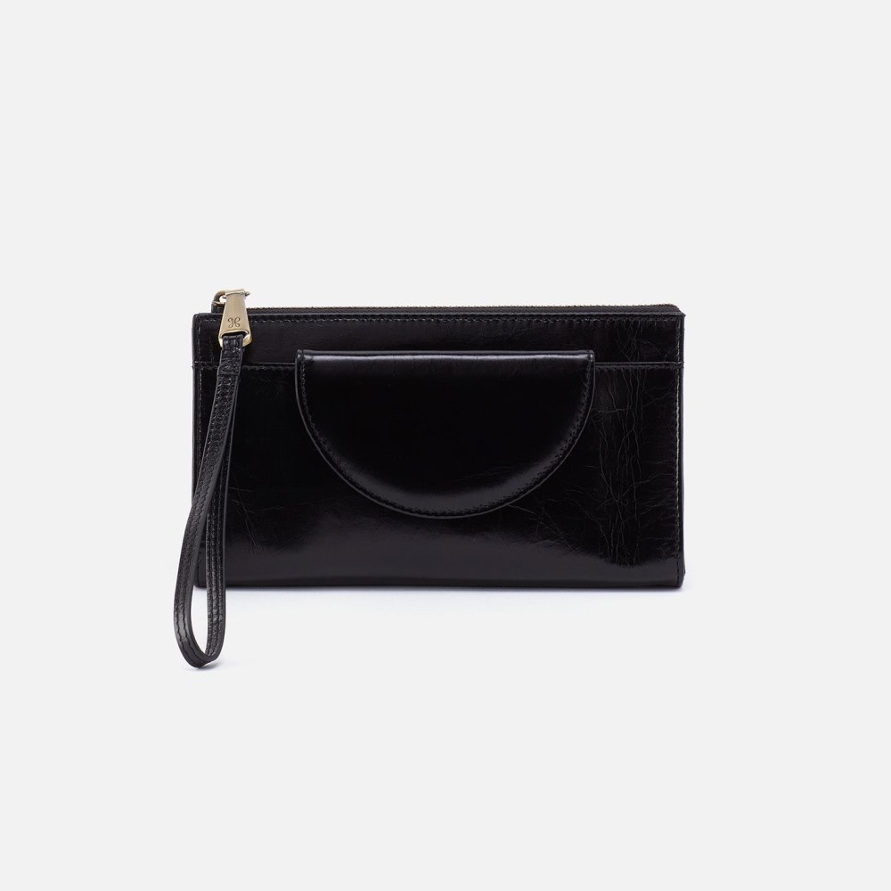 Hobo | Zenith Wristlet in Polished Leather - Black