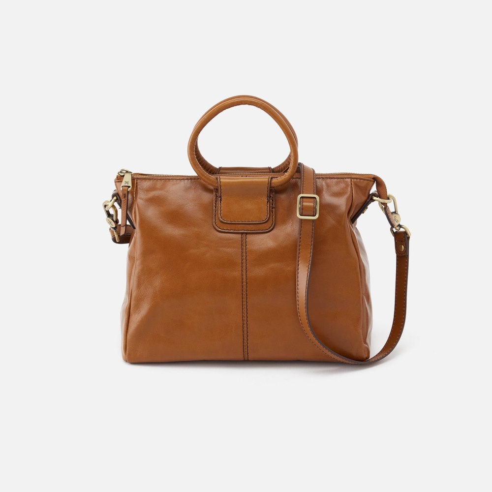 Hobo | Sheila Medium Satchel in Polished Leather - Truffle