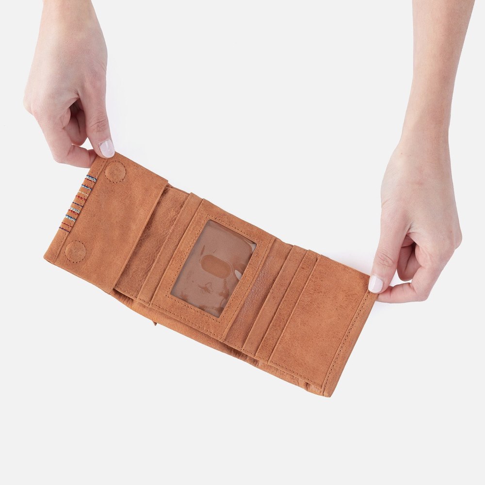 Hobo | Keen Mini Trifold Wallet in Buffed Leather - Whiskey