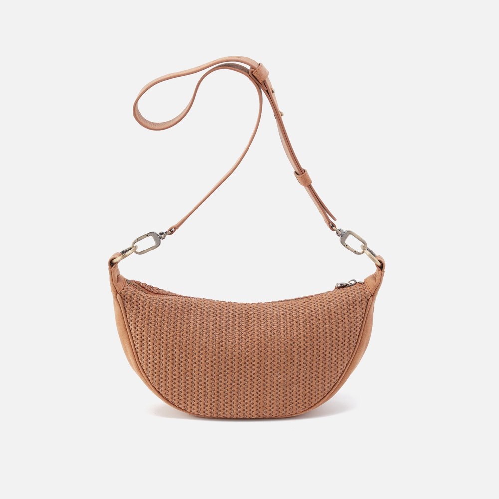 Hobo | Knox Sling in Raffia With Leather Trim - Sepia