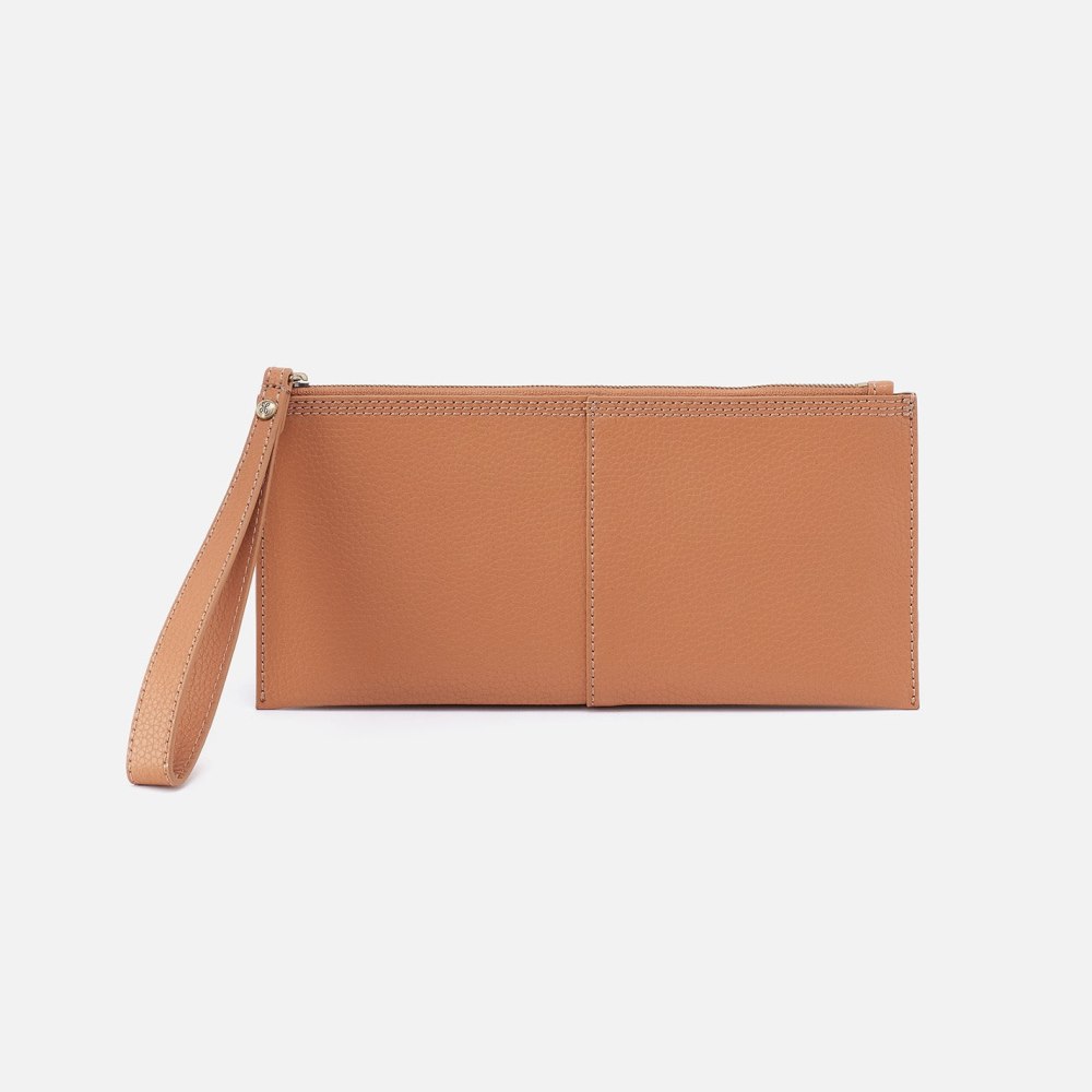 Hobo | Vida Large Pouch in Micro Pebbled Leather - Biscuit - Click Image to Close