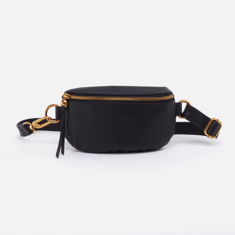 Hobo | Fern Belt Bag in Pebbled Leather - Black - Click Image to Close