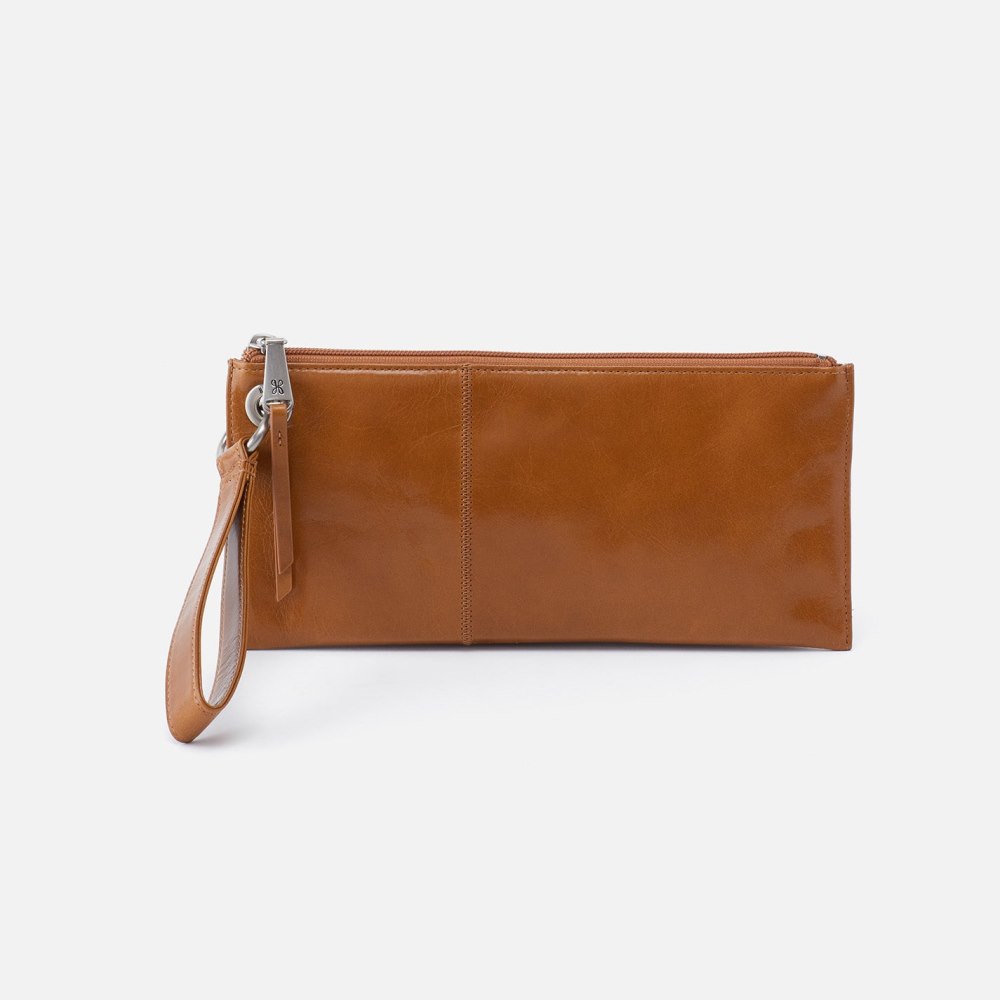 Hobo | Vida Wristlet in Polished Leather - Truffle - Click Image to Close