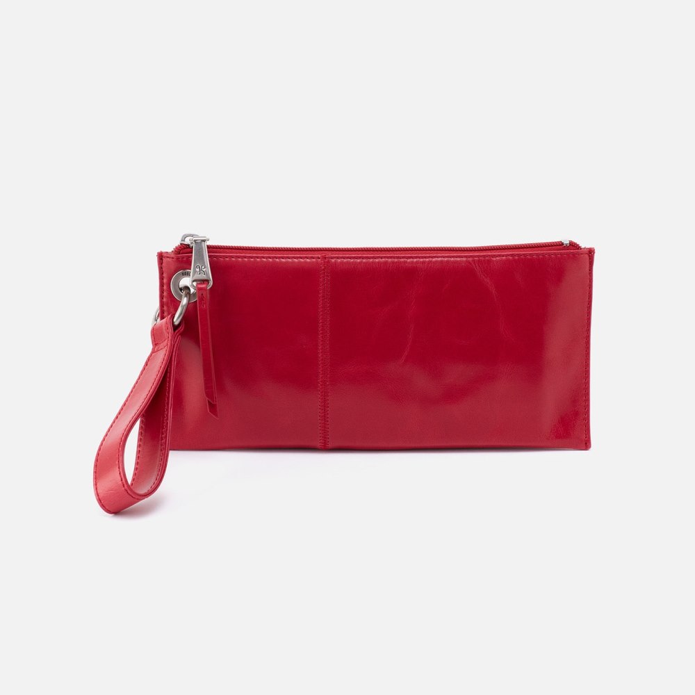 Hobo | Vida Wristlet in Polished Leather - Claret