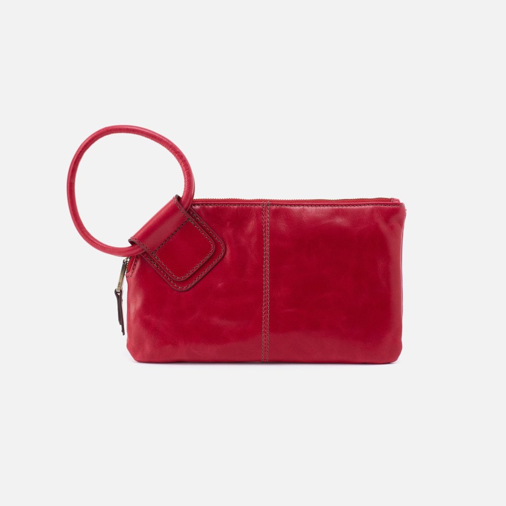 Hobo | Sable Wristlet in Polished Leather - Claret - Click Image to Close