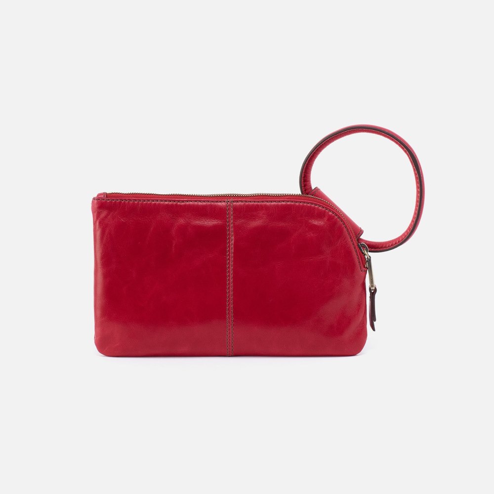 Hobo | Sable Wristlet in Polished Leather - Claret