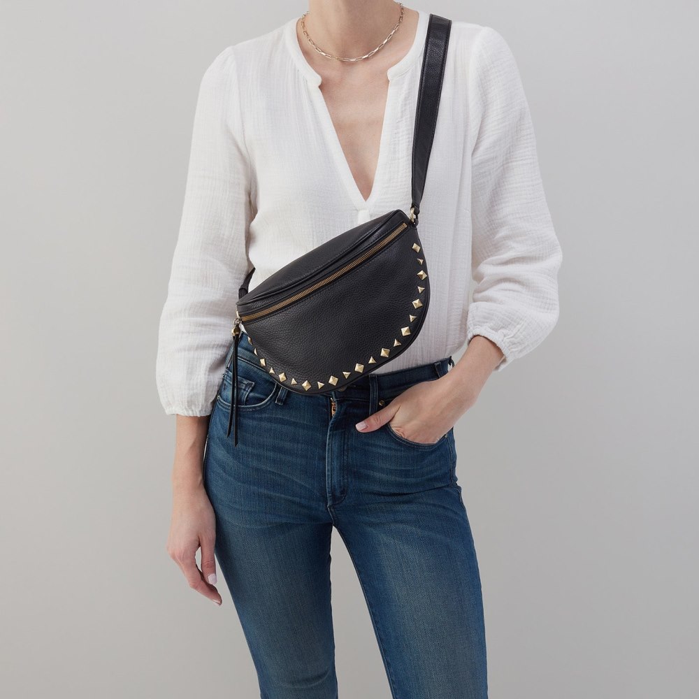 Hobo | Juno Belt Bag in Pebbled Leather - Black